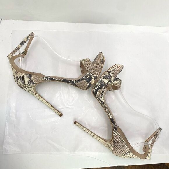 Steve Madden Starlet Open Toe Ankle Strap D-orsay Pump Women’s 10 Snakeskin Prin - Picture 4 of 12